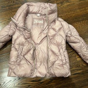 Herno Diagonal Quilted Down Jacket - pearl mauve/lilac